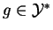 $ g\in\mathcal{Y}^*$