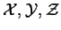 $ \mathcal{X},\mathcal{Y},\mathcal{Z}$