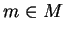 $ m\in M$