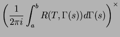 $\displaystyle \left(\frac{1}{2\pi i}\int_a^b R(T,\Gamma(s))d\Gamma(s)\right)^\times$