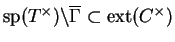 $ {\rm sp}(T^\times )\backslash\overline{\Gamma}\subset{\rm ext}(C^\times)$